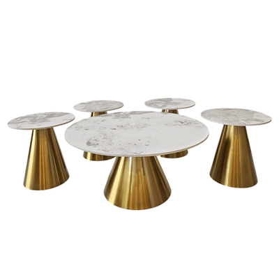 Premium Ceramic Coffee & Side Table Set – Golden Touch - Al Rugaib Furniture