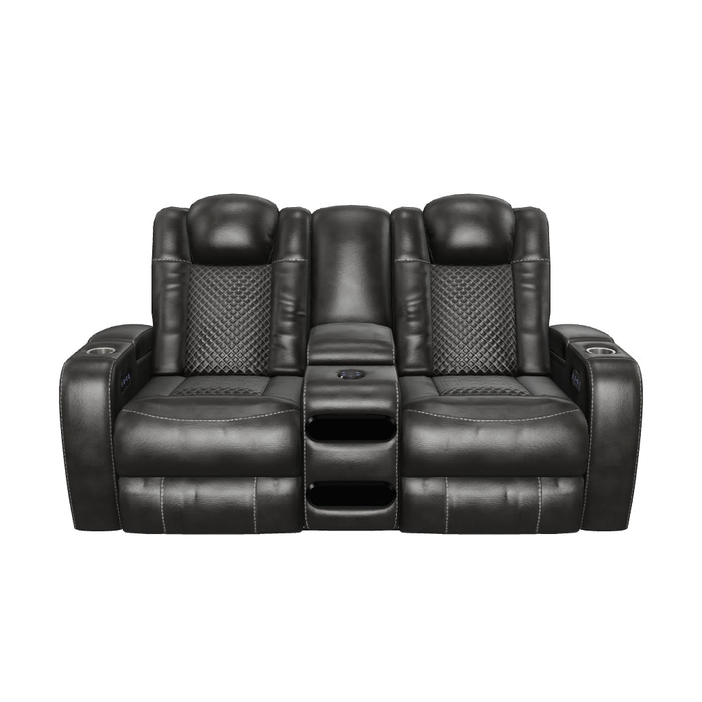 Fyne-Dyme Power Reclining Loveseat with Console