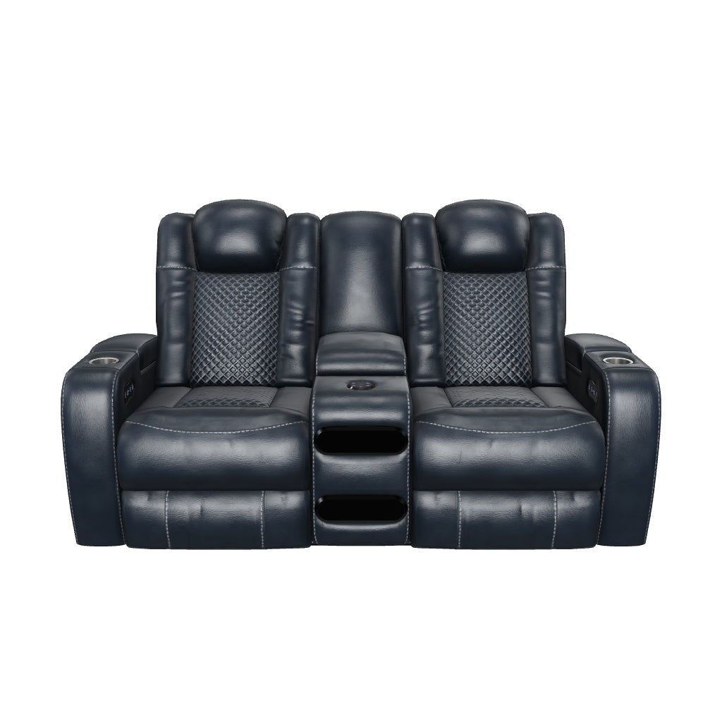 Fyne-Dyme Power Reclining Loveseat with Console