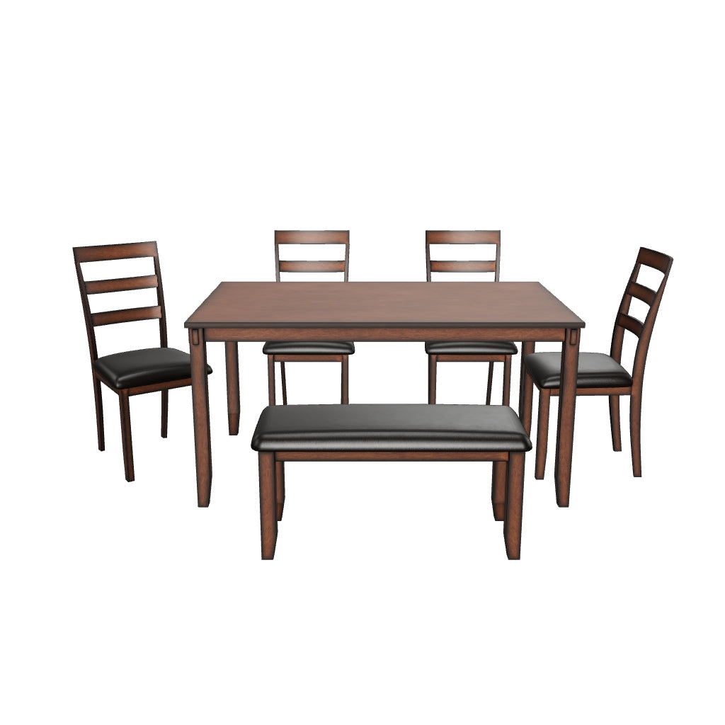 Coviar Dining Table and Chairs with Bench (Set of 6) Al Rugaib Furniture