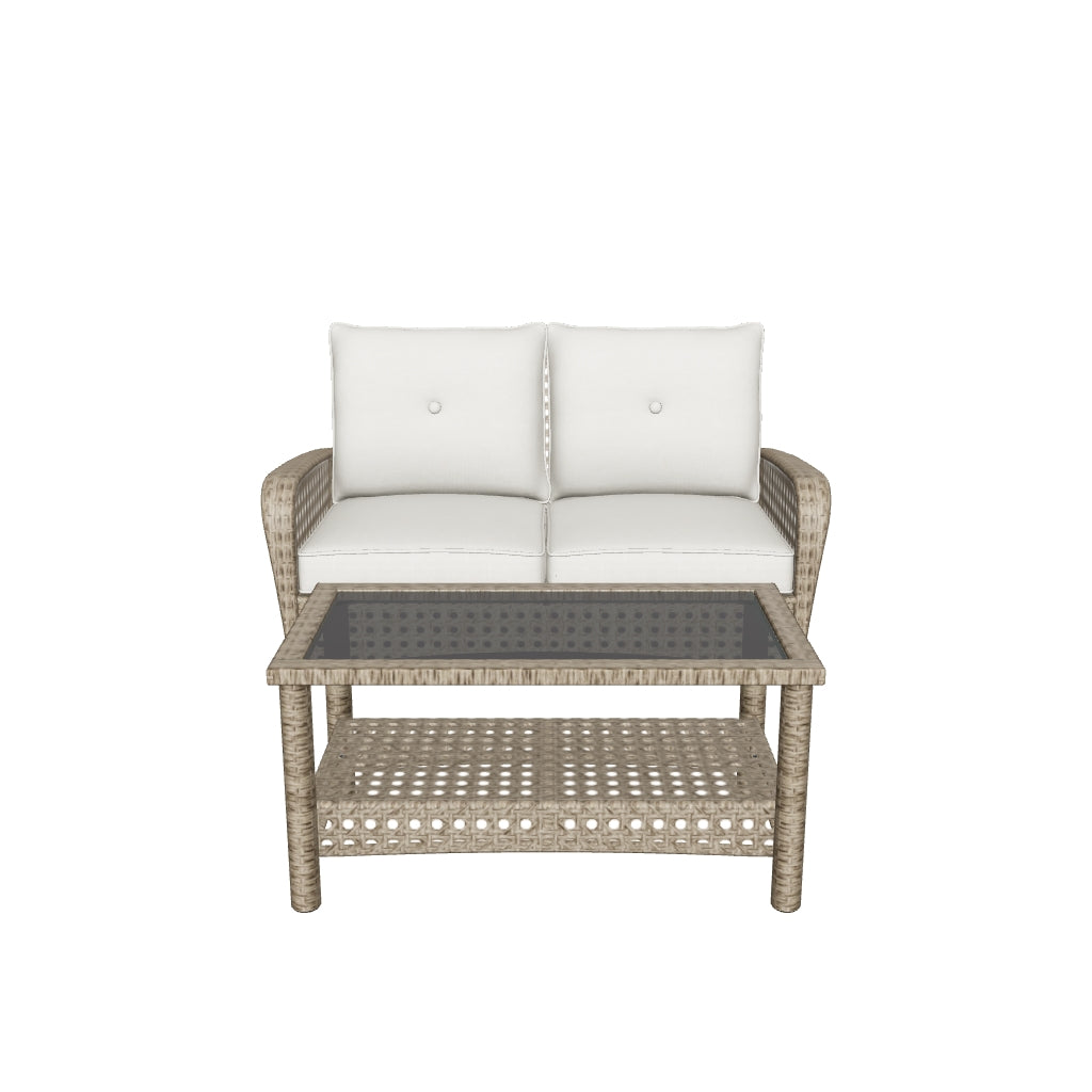 Braylee Outdoor Loveseat with Table (Set of 2)