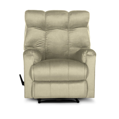 Prime Comfort | Velvet Rocking Recliner Chair - Light Beige - Al Rugaib Furniture