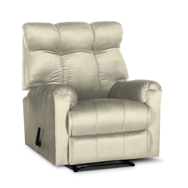 Prime Comfort | Velvet Rocking Recliner Chair - Light Beige - Al Rugaib Furniture