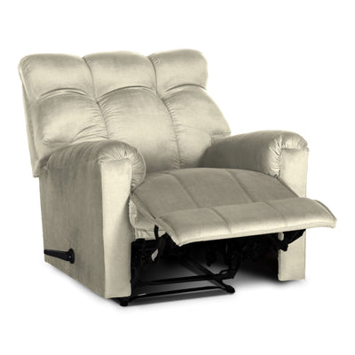 Prime Comfort | Velvet Rocking Recliner Chair - Light Beige - Al Rugaib Furniture