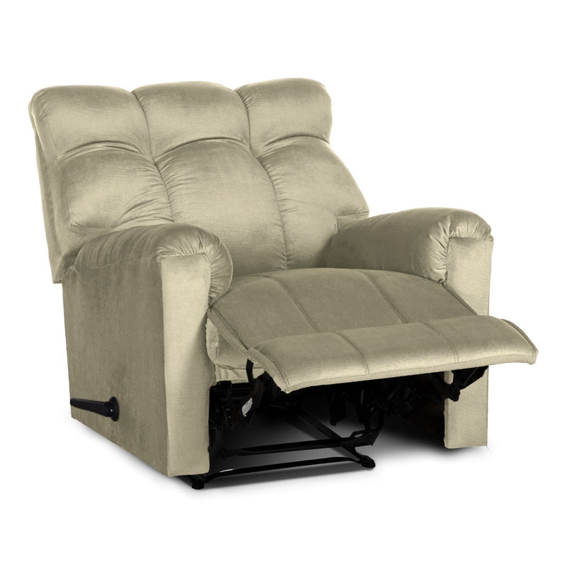 Prime Comfort | Velvet Rocking Recliner Chair - Light Beige - Al Rugaib Furniture