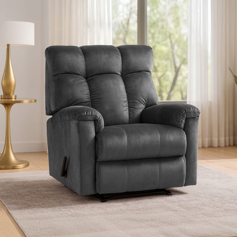 Prime Comfort | Velvet Rocking & Rotating Recliner Chair - Al Rugaib Furniture