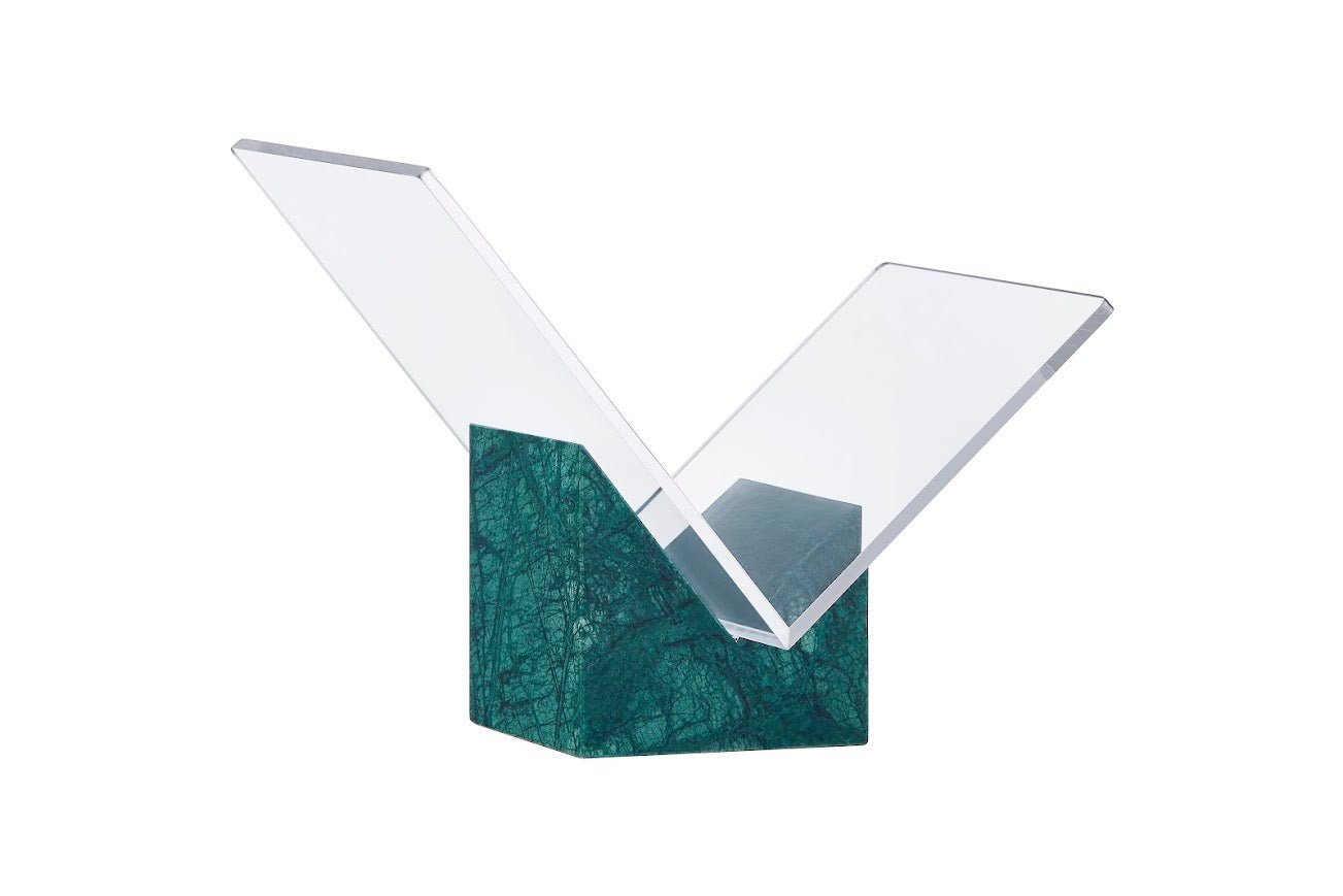 Pristine Book holder with Green marble Base Bookcases| Roots Furniture