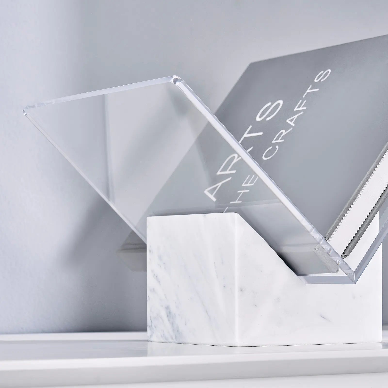 Pristine Book holder with White marble Base Bookcases| Roots Furniture