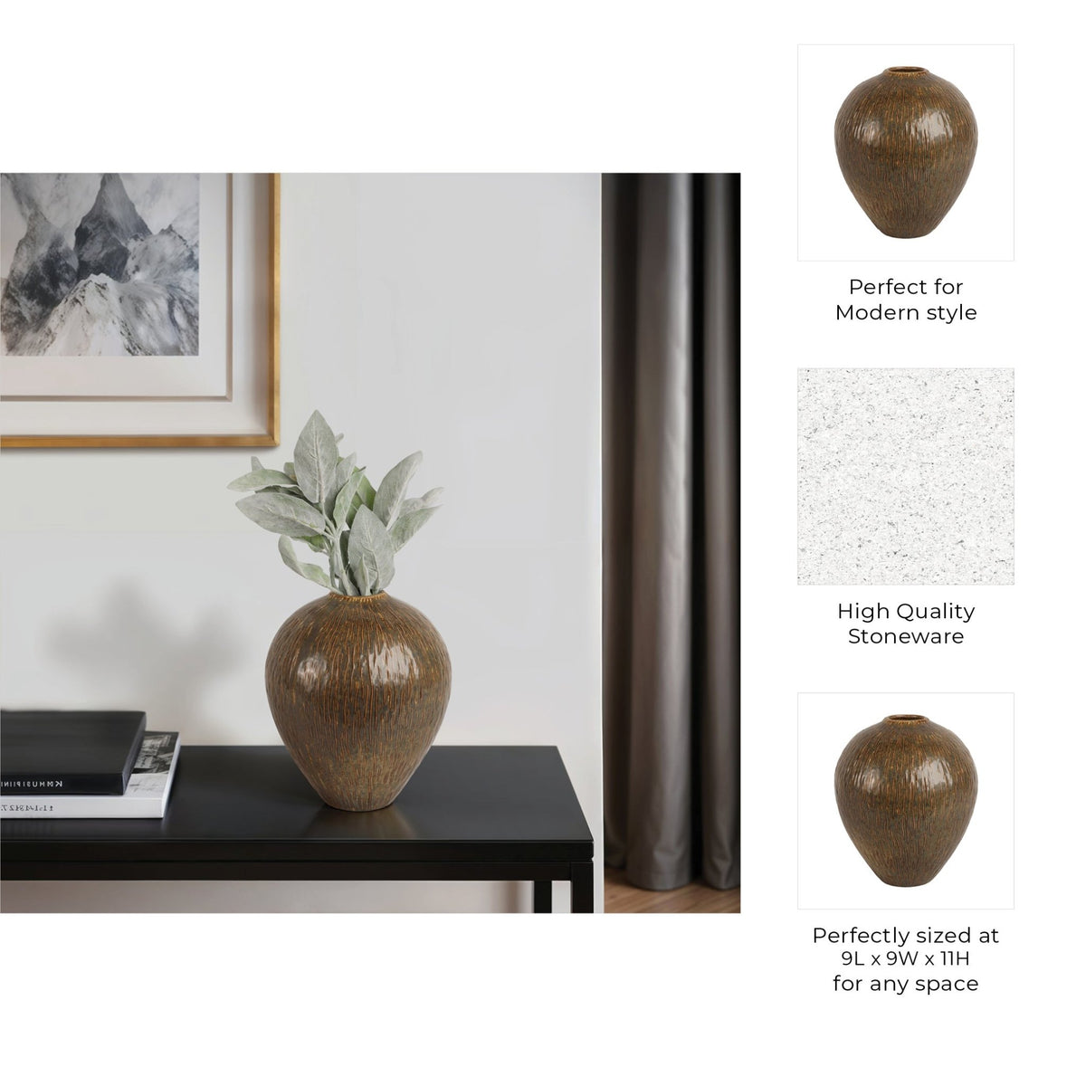 PROCIDA VASE, BROWN Vases and Jars| Sagebrook Home