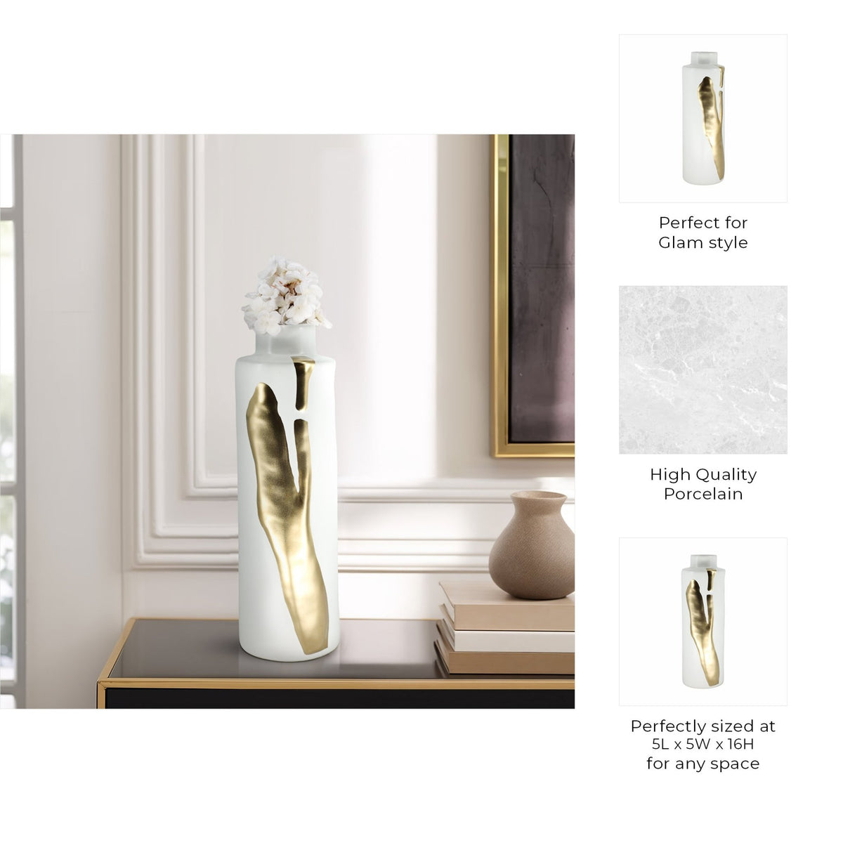 Procida Vase, White Vases and Jars| Sagebrook Home