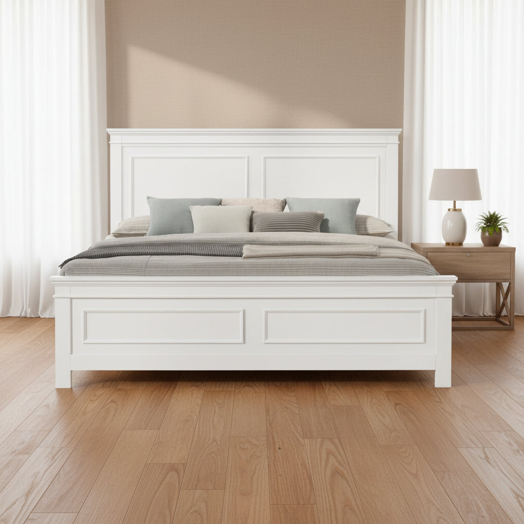 Provence White Wood King bed Beds| Roots Furniture