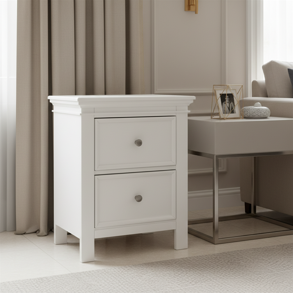 Provence White Wood Night Stand Nightstands| Roots Furniture