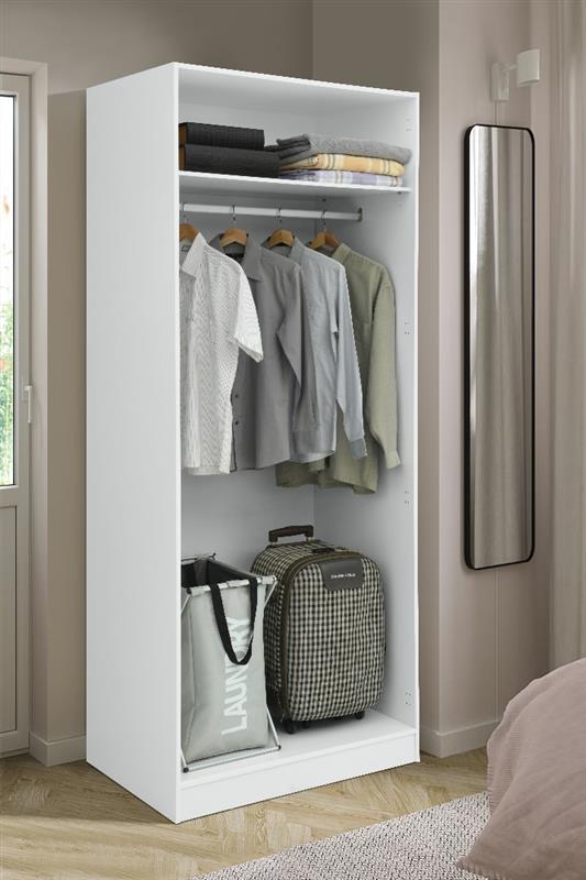 Provence White Wood Wardobe with 4 Panel Doors & 2 Mirror Doors Wardrobes| Roots Furniture