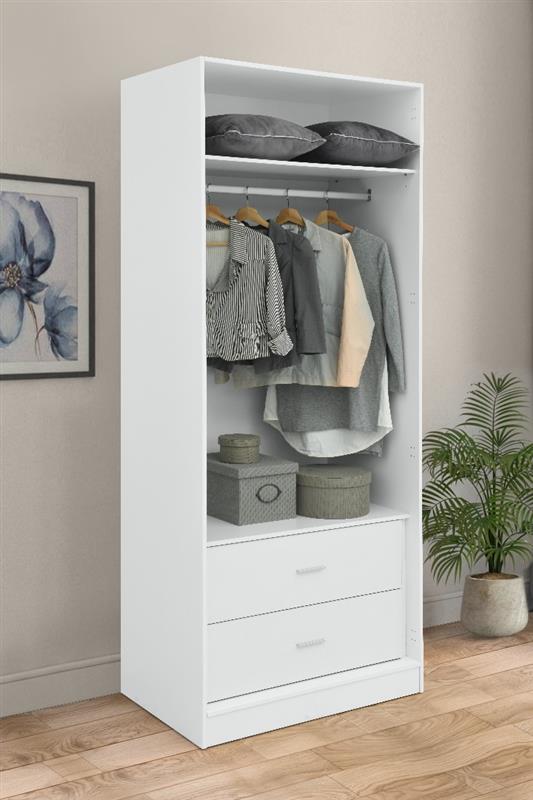 Provence White Wood Wardobe with 4 Panel Doors & 2 Mirror Doors Wardrobes| Roots Furniture