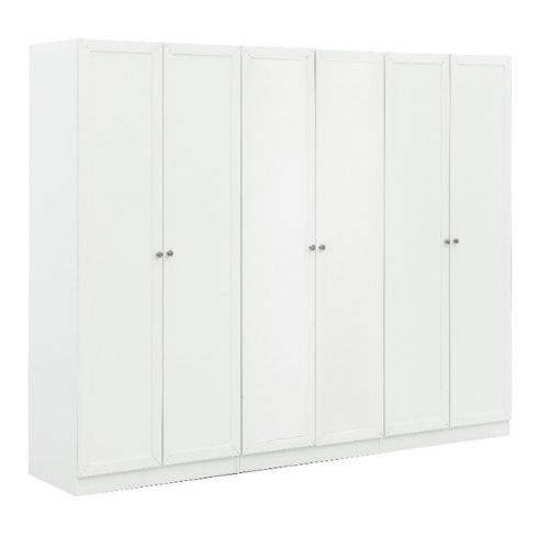 Provence White Wood Wardobe With 6 Doors - Al Rugaib Furniture