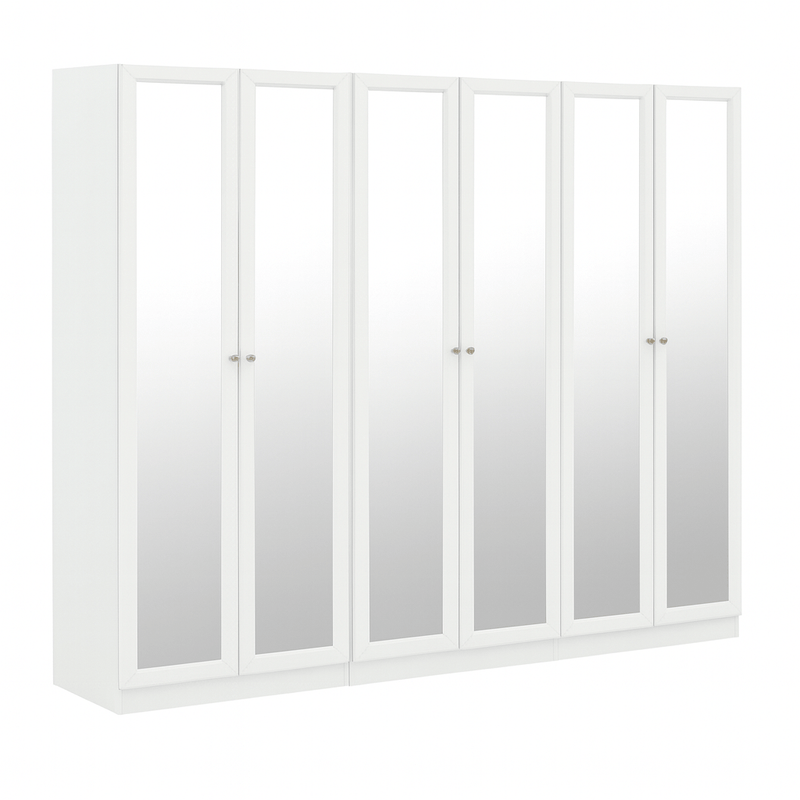 Provence White Wood Wardobe With 6 Doors - Al Rugaib Furniture