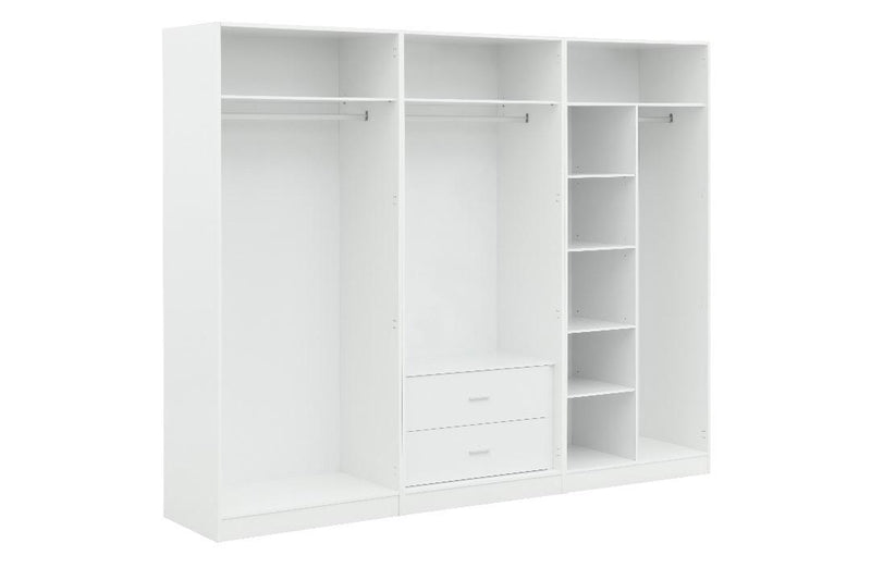 Provence White Wood Wardobe With 6 Doors - Al Rugaib Furniture