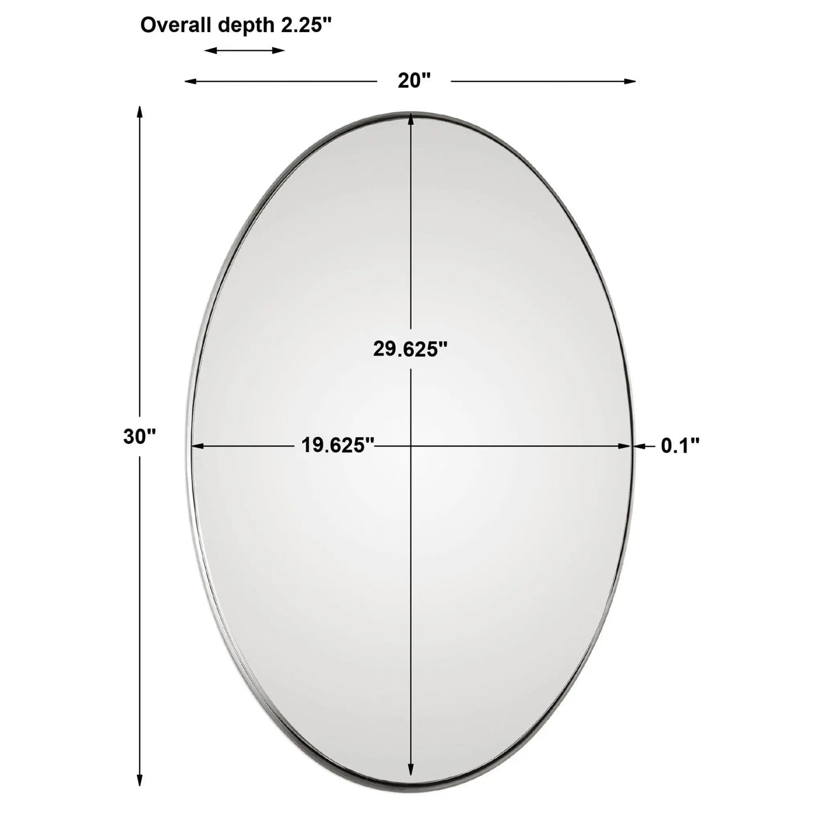Pursley Brushed Nickel Oval Mirror Mirrors| Uttermost