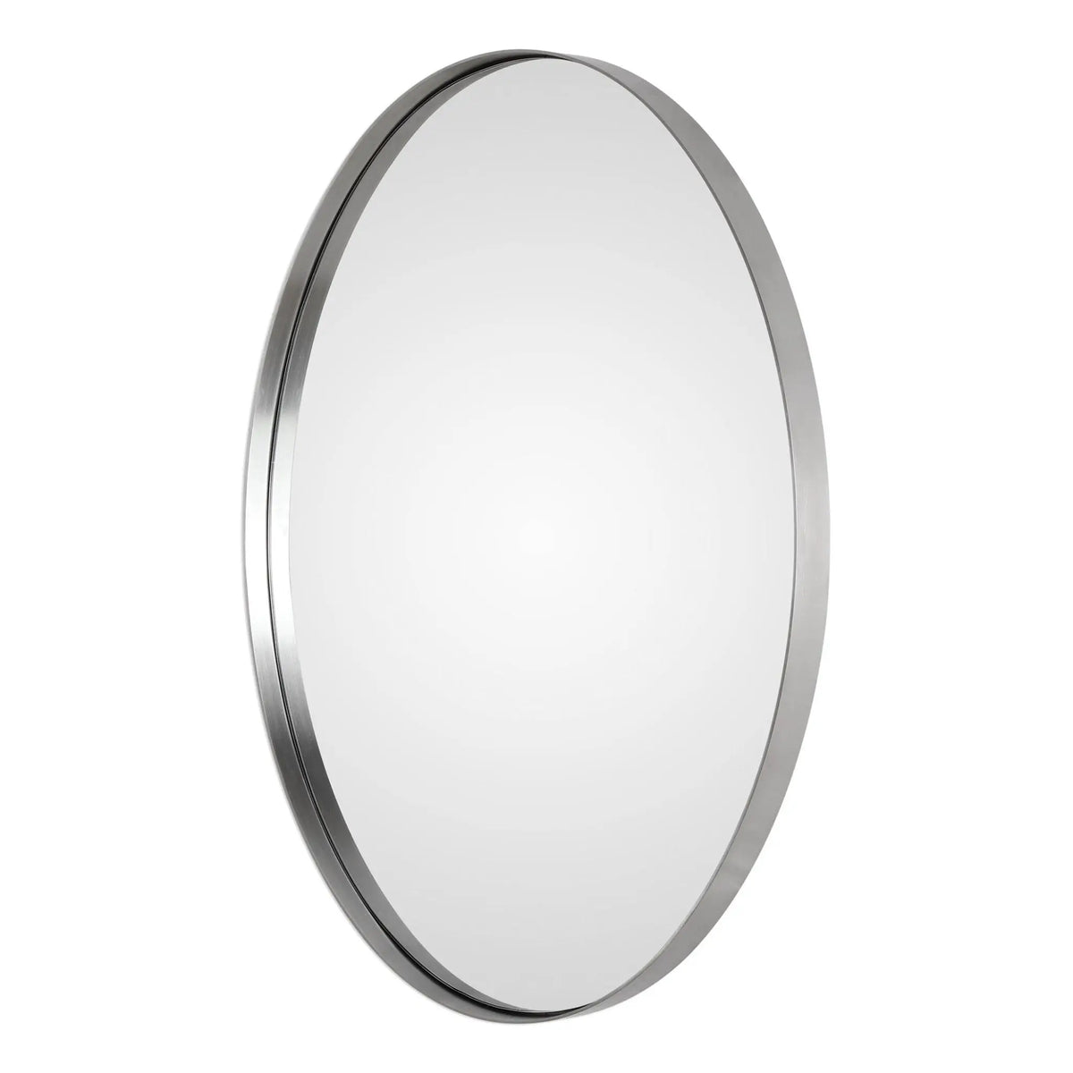 Pursley Brushed Nickel Oval Mirror Mirrors| Uttermost
