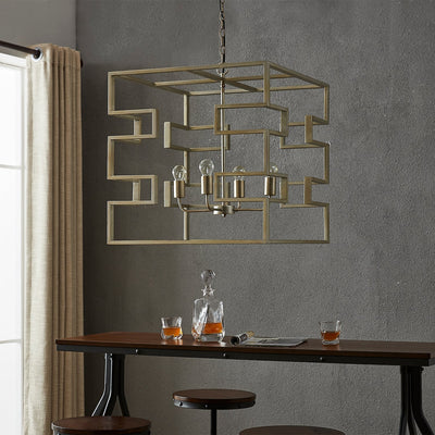 Puzzled Box Brass Leaf Finish Pendant Lamp - Al Rugaib Furniture