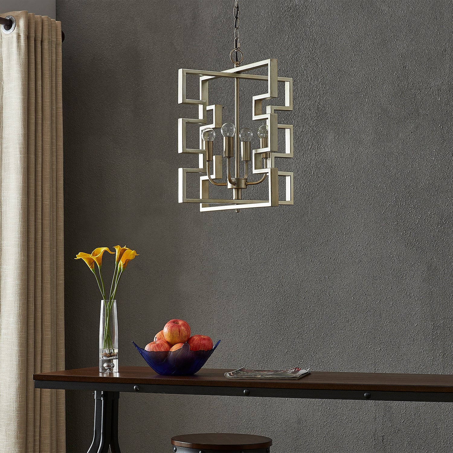 Puzzled Silver Leaf Finish Pendant Lamp chandeliers| Crestview