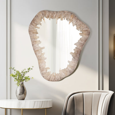 Quartz, 25" Organic Mirror, Ivory - Al Rugaib Furniture