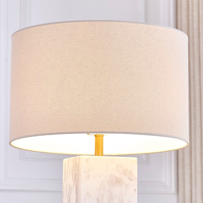 Quartz Grey Marble Table Lamp - Al Rugaib Furniture