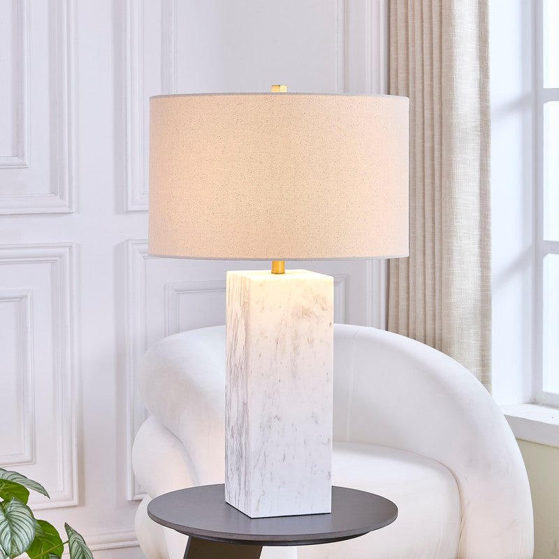Quartz Grey Marble Table Lamp - Al Rugaib Furniture
