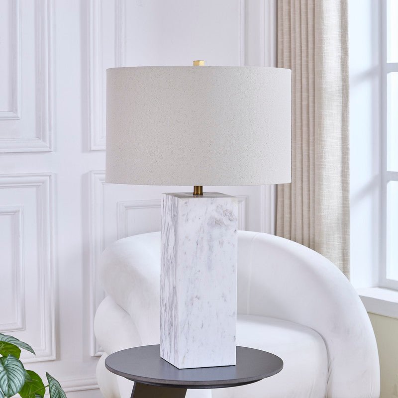 Quartz Grey Marble Table Lamp - Al Rugaib Furniture