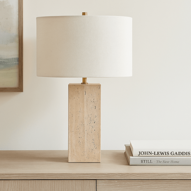 Quartz Travertine Table Lamp - Al Rugaib Furniture