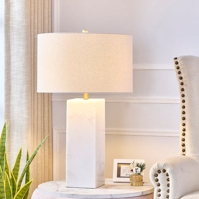 Quartz White MarbleTable Lamp - Al Rugaib Furniture