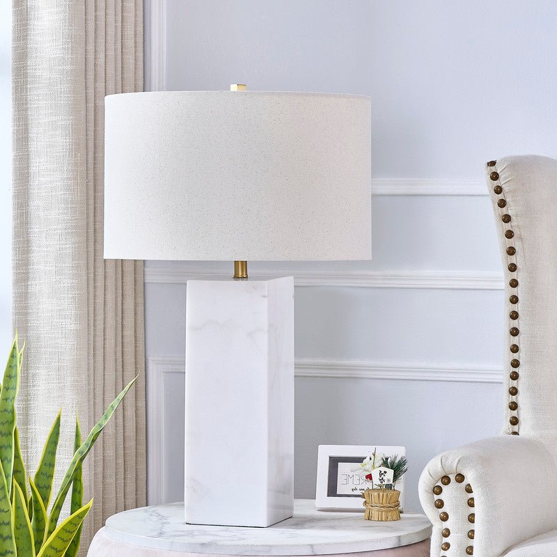 Quartz White MarbleTable Lamp - Al Rugaib Furniture