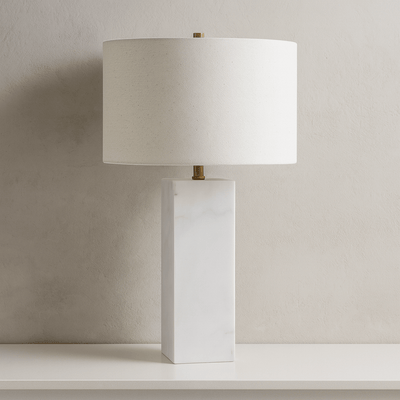 Quartz White MarbleTable Lamp - Al Rugaib Furniture