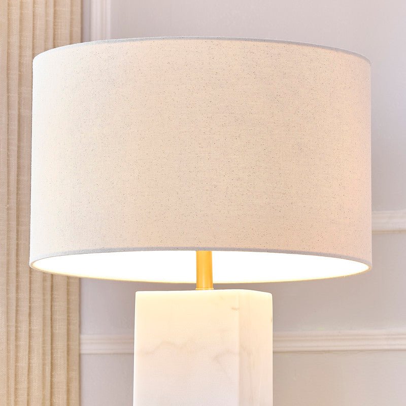 Quartz White MarbleTable Lamp - Al Rugaib Furniture