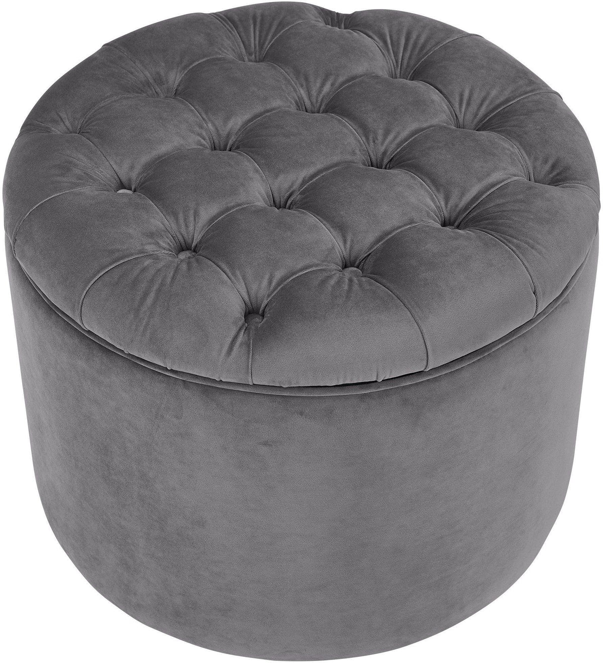 Queen Grey Velvet Storage Ottoman Ottomans| TOV