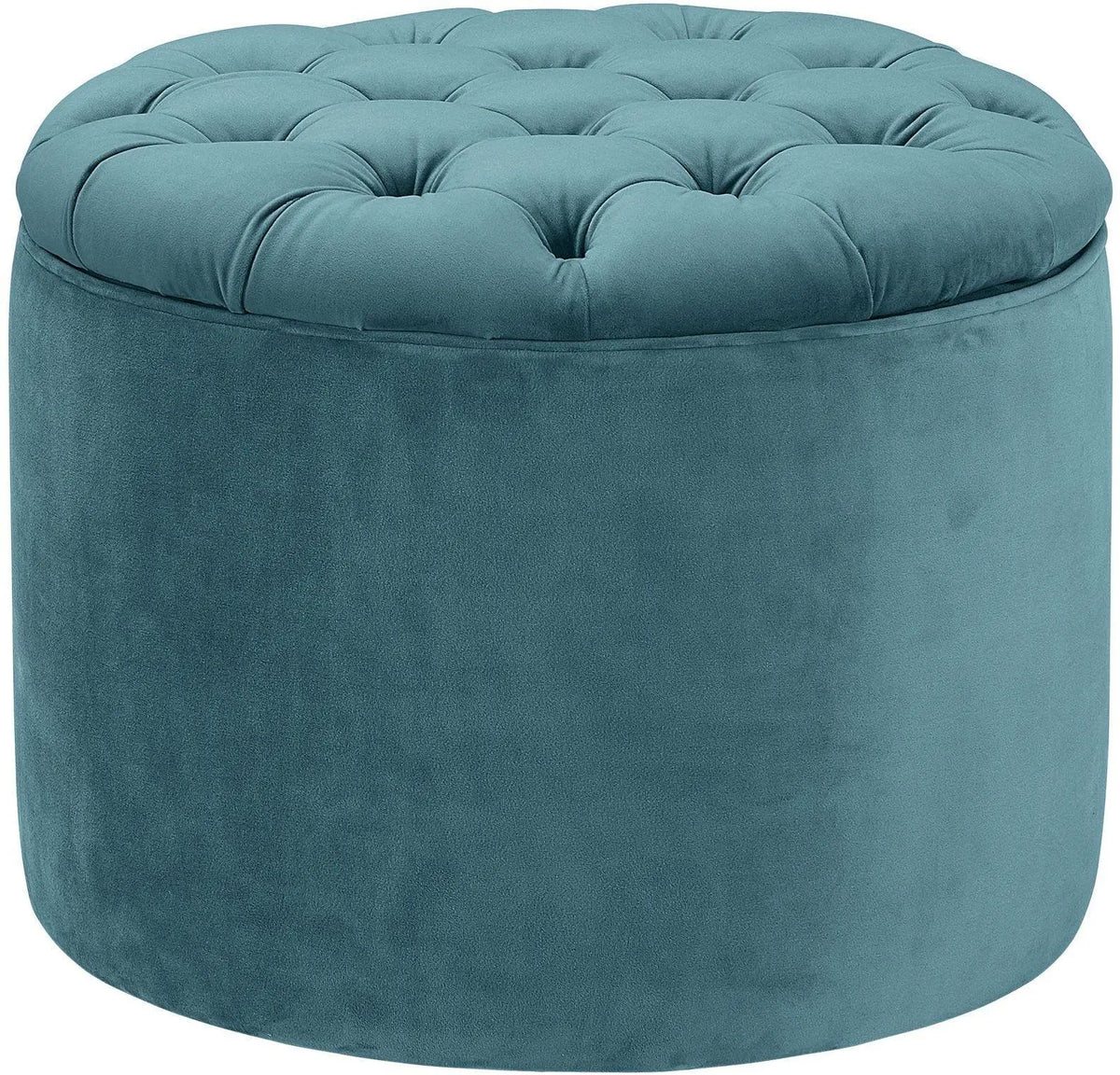 Queen Sea Blue Velvet Storage Ottoman Ottomans| TOV