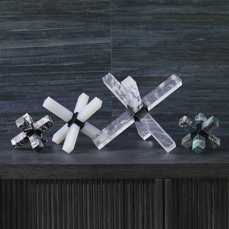 Double Cross Sculpture, Opaline Crystal