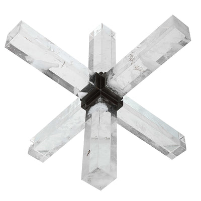 Double Cross Sculpture, Faux Quartz Crystal