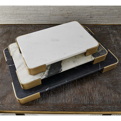 Elevated Tray/Plateau - White Marble Small