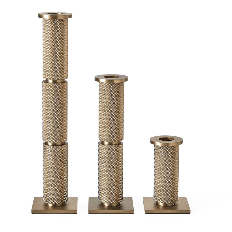 Knurled Taper Candleholders, S/3