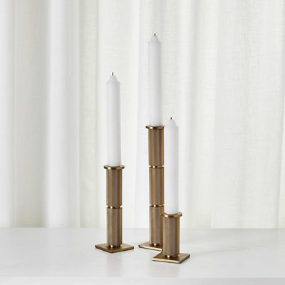 Knurled Taper Candleholders, S/3