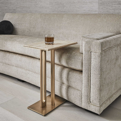 Cantilever Accent Table - Travertine