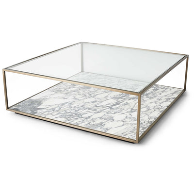 Floating Plane Cocktail Table - Marble/Brass