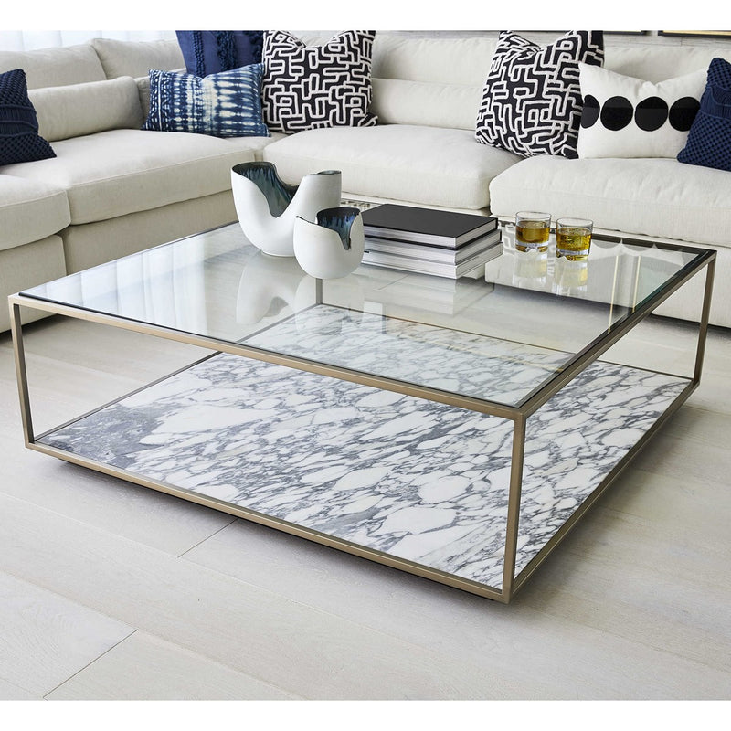Floating Plane Cocktail Table - Marble/Brass