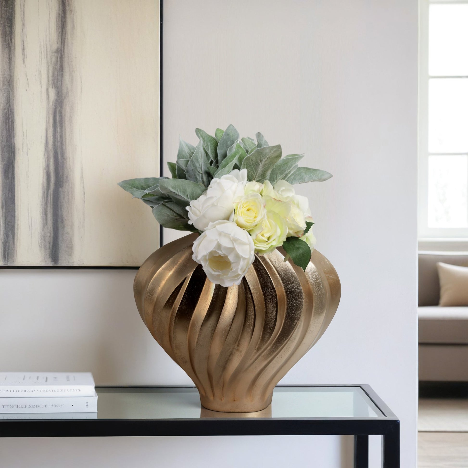 Racine Gold Vase Vases and Jars| Sagebrook Home