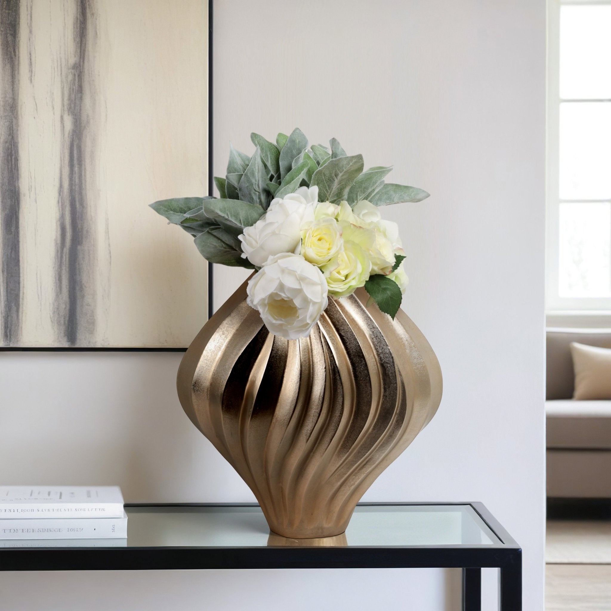 Racine Gold Vase Vases and Jars| Sagebrook Home