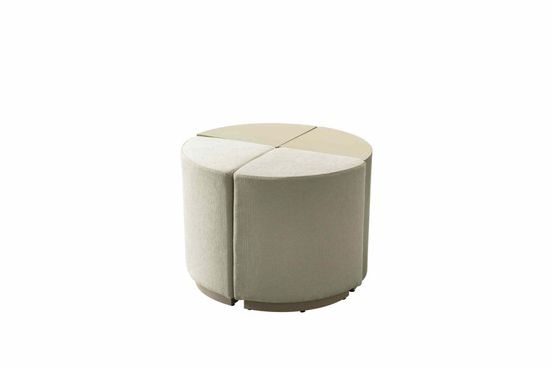 Raghad&Aseel Modular Wooden 1/4 Sector Ottoman - Al Rugaib Furniture