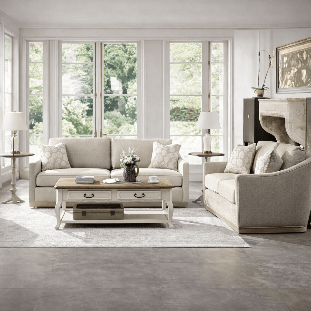 Rahaf Light Beige Living Room Set ( Sofa + Loveseat) Living Room Sets| Roots Furniture