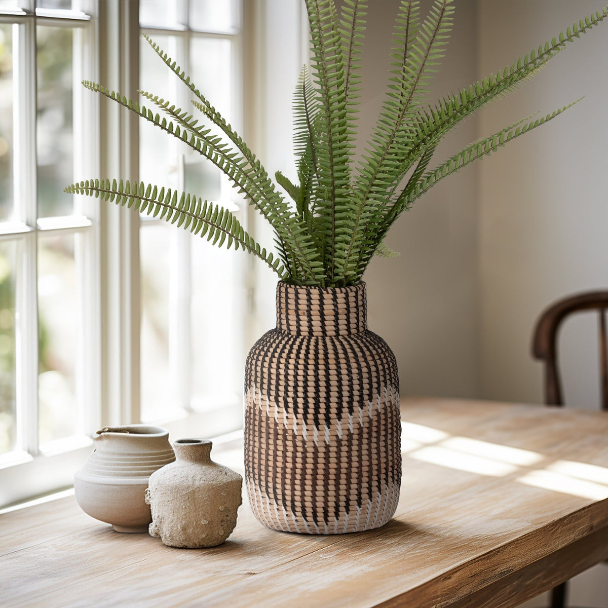 RATTAN, 13"H WOVEN VASE, MULTI Vases and Jars| Sagebrook Home