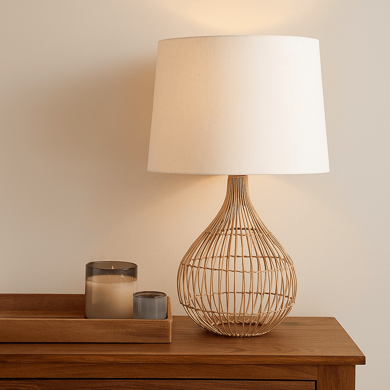 RATTAN TABLE LAMP - Al Rugaib Furniture